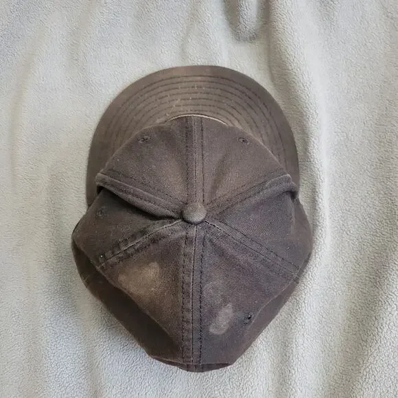 HARLEY DAVIDSON Hat Cap New Era Fitted Brown Distressed Skull Embroidered Fair - Picture 6 of 13